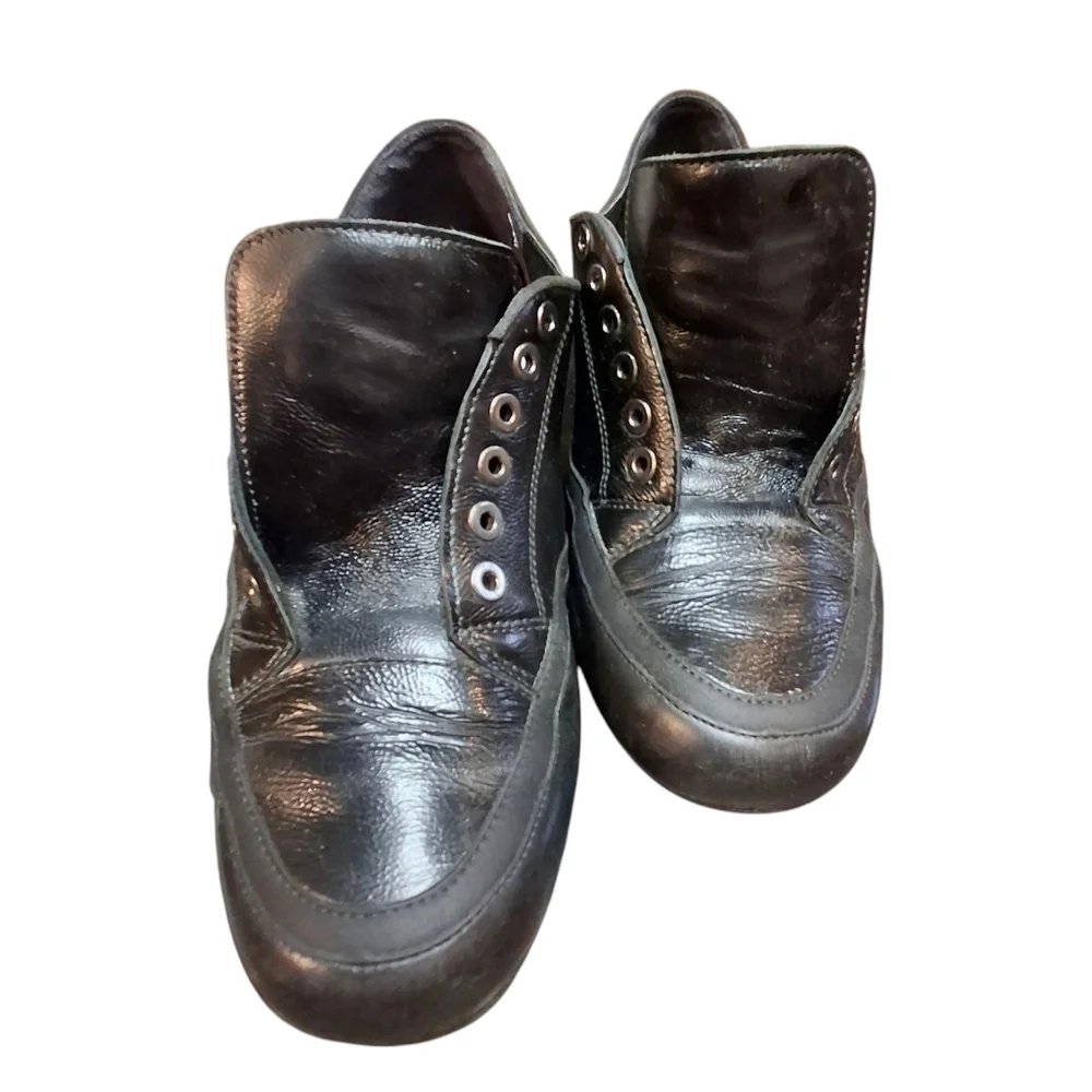 Mephisto Air Relax Black Leather Lace-Up Low Top Comfy Shoes Women Size 9.5